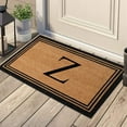 thumbnail image 4 of A1HC Black/Beige 18 in x 30 in Front Door Mat Coir PVC Classic Border Entryway Mat Heavy Duty Boot Scrapper Monogrammed Doormat, 4 of 7