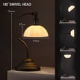 thumbnail image 4 of O'Bright Bankers - Cordless LED Table Lamp, Battery-Operated, Rechargeable, 3-Level Dimming, Universal USB-C Charging, 180° Swivel Head, White Jade Glass Shade, Oil Rubbed Bronze, 4 of 7