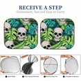 thumbnail image 6 of Xecao Skull and Palm Leaves for Foldable Car Sun Shades (2-Pack) offer sun protection with an easy-fold design for convenient windshield shading., 6 of 7