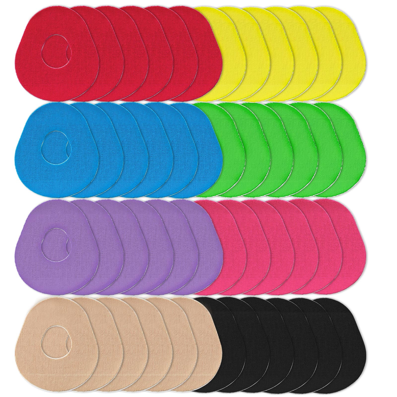48 Pack G7 Adhesive Patches, Breathable Waterproof Over Patches, Pre-cut Sensor Patches with Holes, Flexible Overlay Patches Covers Guard for 15 Days Continuous Glucose Monitor (8 Colors)