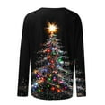 thumbnail image 5 of Ounisa Long Sleeve Womens Tops Casual Loose Fit Crewneck T Shirts Solid Lightweight Length Tunic Tops Christmas Tree Lights Christmas Gifts Elk Sequin Graphic Pullover, 5 of 5
