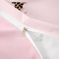 thumbnail image 4 of meiyoeat Pink Ribbon Bowknot Bedding,Leopard Animal Print Alphabet Letter L Duvet Cover Full For Girl,Pink Reversible,3-Piece,1 Duvet Cover and 2 Pillowcases, 4 of 6