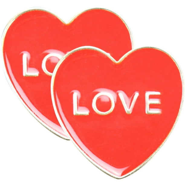 KAKOWELY 2 broches de corazón para ropa, de metal, esmaltados, para San Valentín