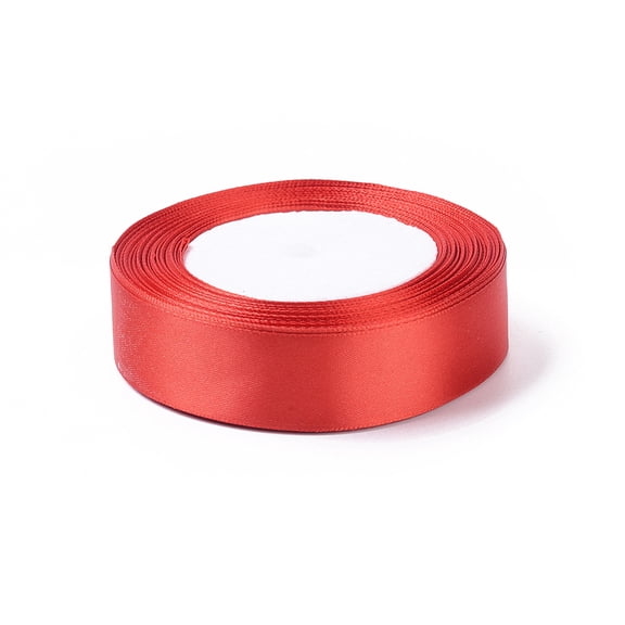 1 Inch Satin Ribbon Red Solid Color Fabric Ribbon
