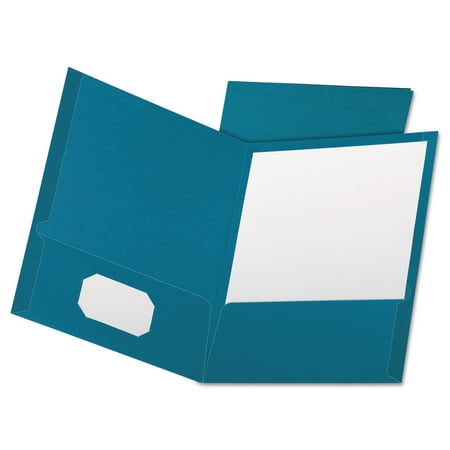 - Oxford Linen Finish Twin Pocket Folders, Letter, Teal, 25/Box