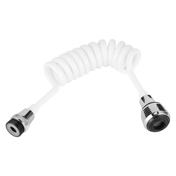 Rallonge de robinet allongée longue, adaptateur de robinet de robinet d'eau moussant rétractable portable avec tuyau de douche pour le lavage(Blanc)