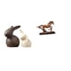 thumbnail image 1 of Conjunto de esculturas de conejo y caballo de , elegante obra de arte de animales de cerámica coleccionable, adorno de escritorio de jardín d, 1 of 8