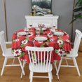 thumbnail image 2 of Red Strawberry Plants Fruit Flower Round Tablecloth 60"x60",Wrinkle Wipeable Table Cloth for Kitchen Dining Room Picnic Patio Party, 2 of 6