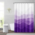 thumbnail image 2 of 72x84inch Romantic Purple Mountain Texture Shower Curtain Abstract Art Abstract Pattern Purple Gradient Popular Design Home Bathroom Stall Bathtubs Decoration Bath Curtain with Hooks, 2 of 6