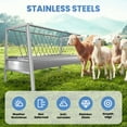thumbnail image 2 of Rust-Proof Livestock Goat Feeder, Goat Hay Feeder, Pasture Feeder, 77 Gallon, 59"L x 19.6"W x 33.4"H, Stainless Steel, for Calves, Farms, Ranches, Cow, Deer, 2 of 7