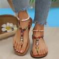 thumbnail image 5 of Domuza Sandals Women Flat Shoes Summer Bohemian Toe-Separator Sandals Casual Comfortable Beach Flip Flops with Elastic Band Red 8（EU-40）, 5 of 6