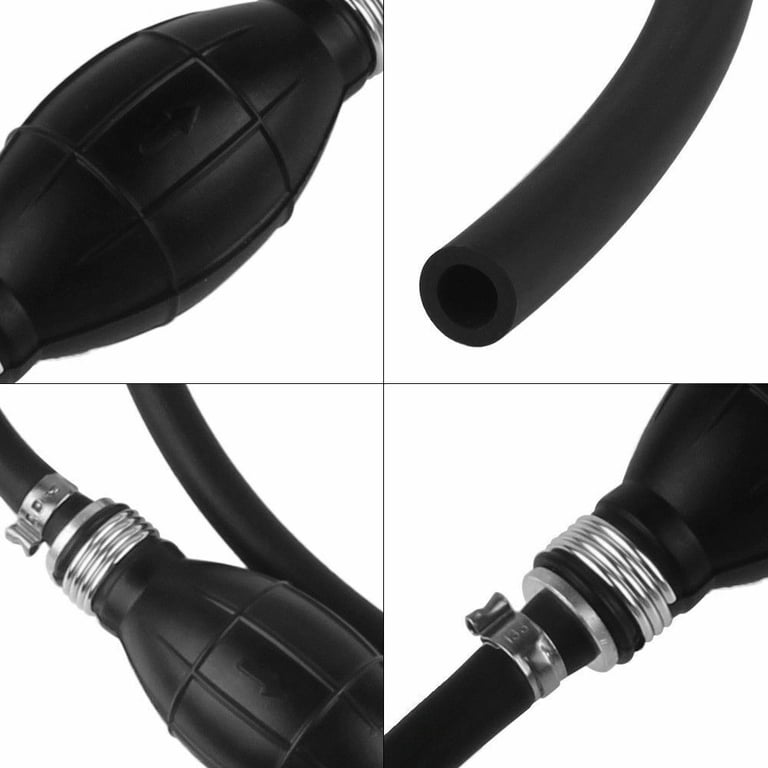 3/8” Marine Outboard Fuel Hose Assembly With Primer Bulb – 6ft Rubber Line For Boats, RVs, Tractors
