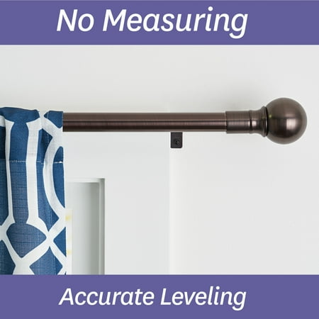 Better Homes and Gardens Easy Install Drapery Window Curtain Rod, Ball Finial