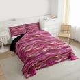 thumbnail image 3 of Homewish Girly Pink Stripes Bedding Comforter Set for Women, Chic Abstract Twin Comforter Sets, Modern Fashion Artwork Reversible Bedding Set, Luxury Bedroom Decor, 2-Piece, 3 of 8
