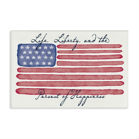 Stupell Industries All American Patriotic Phrase Patriotic Painting Wrapped Canvas Art Print Wall Art, 24 x 16