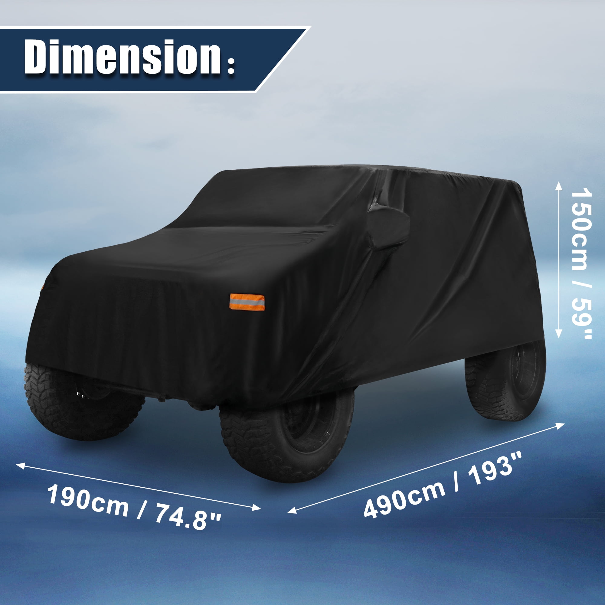 Unique Bargains Car Cover for Jeep Wrangler JK JL 4 door 2007-2021 Sun UV Rain Protection
