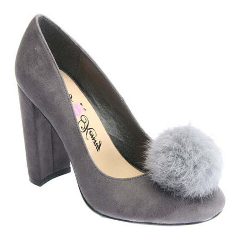 Grey pom pom best sale pumps