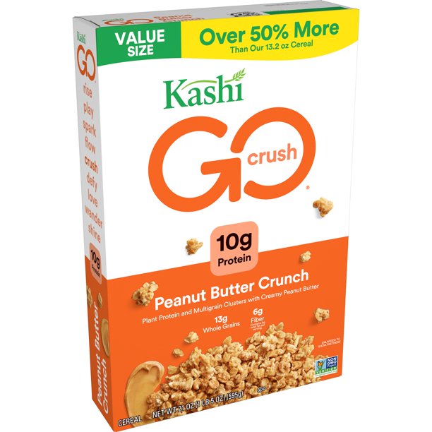 Kashi GO Breakfast Cereal, Peanut Butter Crunch, NonGMO Project Verified Protein and Fiber