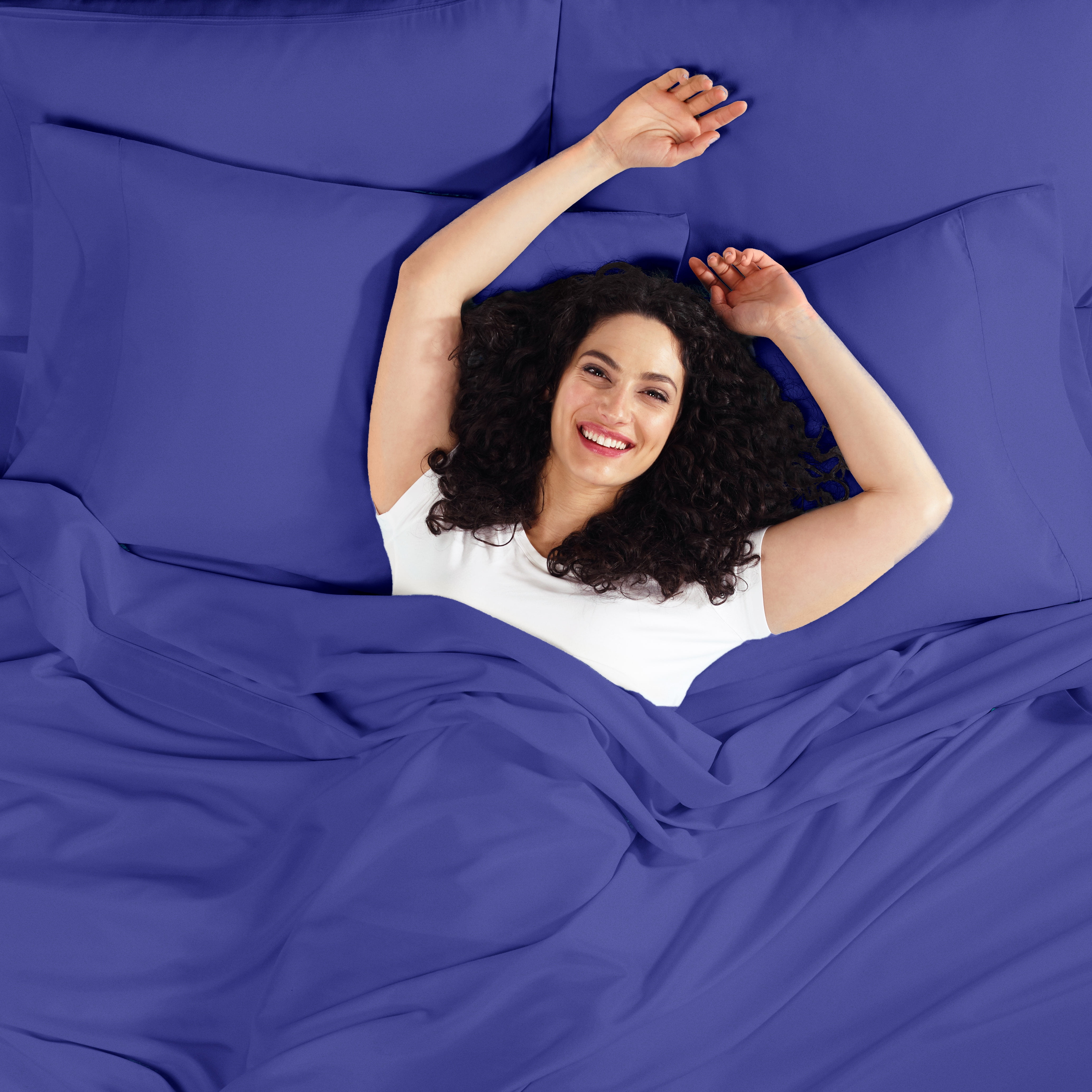 Hearth & Harbor Deep Pocket 3 Piece Solid Bed Sheet Set, 1800 Thread Count Microfiber Sheets, Twin-XL, Royal Blue