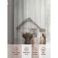 thumbnail image 6 of Highland Cows Sheer Curtains 2 Panels Set Retro Farmhouse Animals Fence Barn Sheer Window Curtains Light Filtering Rod Pocket Voile Drapes for Bedroom Living Room 52"x63", 6 of 9