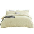 thumbnail image 4 of Virtu 3pc Duvet Cover Set, Luxury Microfiber Bedding Set Full with 2 Pillow Shams, Vanilla Yellow, 4 of 10