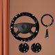 thumbnail image 3 of Funda para Volante Black Moons White para Automóvil SUV para Niñas, 3 of 8