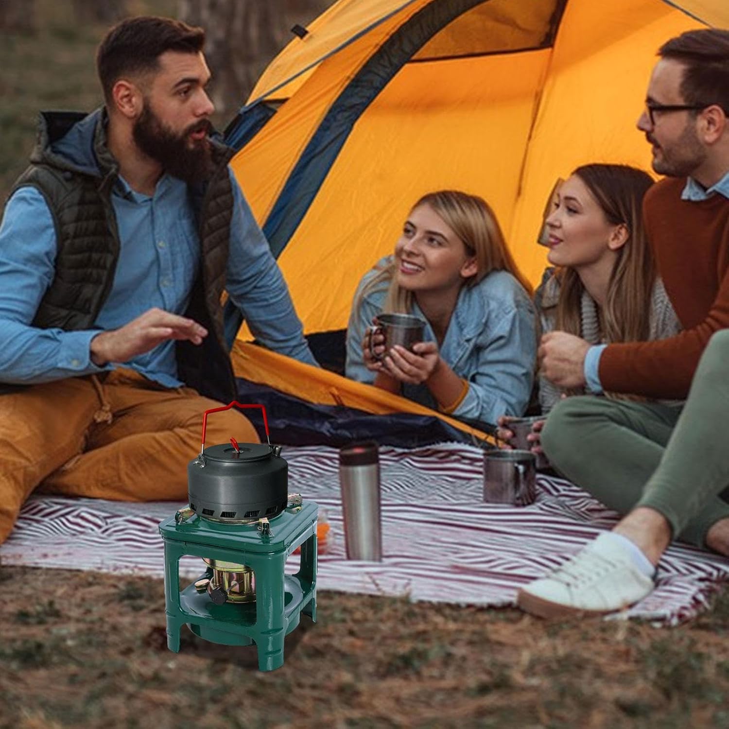 Kerosene Stove, Picnic Burner Furnace, Outdoor Adventure Cookware Burner, 8-Wicks Portable Camping Stove