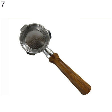

danNing Coffee Machine Handle Bottomless 3 Ears 58mm Ultra-fine Mesh Espresso Portafilter with Wooden Handle for Barsetto BA101/BA102