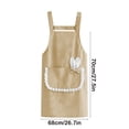 thumbnail image 3 of Cute Rabbit Ears Apron for Women - Adjustable Bib Cooking Kitchen Aprons, with Pockets - Ideal for BBQ, Drawing, Baking, Kitchen Use - Yellow, 3 of 6