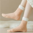 thumbnail image 6 of Kmdttou Women's Winter Mid Tube Socks With Fleece For Warmth And Cold Protection Coral Fleece Socks Casual Soft Lightweight Quarter Socks, 6 of 8