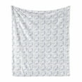 thumbnail image 1 of Snail Soft Flannel Fleece Blanket, Soft Toned Seashell Marine Life Oyster Mollusk Underwater Ocean Nautical Themed, Cozy Plush for Indoor and Outdoor Use, 50" x 60", Indigo and White, by Ambesonne, 1 of 6