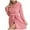 Pink, variant on Women's Solid Coral Long Sleeve Knee-Length Bathrobe Beige S