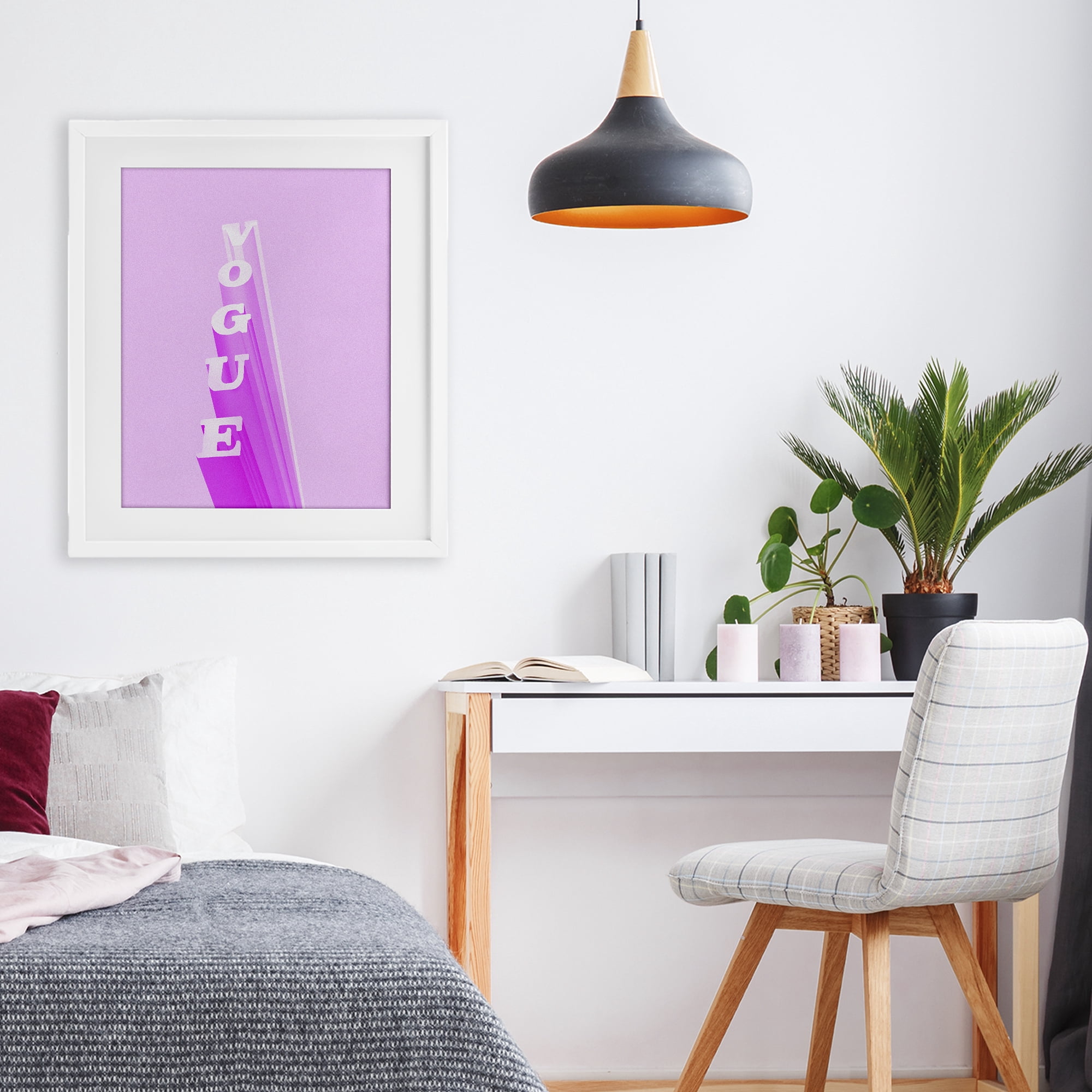 Stupell Industries Pink Vertical Glam Lettering White Framed Print Under Glass, design by Ziwei Li