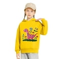 thumbnail image 5 of Trupants Little Girls 5T Kids Hoodie - Yellow Cute Dinosaur with Floral Details, Lightweight Easy Wash for School/Playdates, 5 of 5
