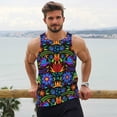 thumbnail image 6 of Cauagu Colorful Floral Print Men's Sleeveless Muscle Shirts,Tank Tops Quick Dry Workout Tank Top Gym Muscle Tee Fitness Bodybuilding T Shirt for Men-Medium, 6 of 7