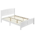 thumbnail image 4 of Tcbosik Full Size Platform Bed, Wooden Bed Frame with Headboard and Footboard, 12 Wood Slats Support, No Box Spring Needed, White, 4 of 5