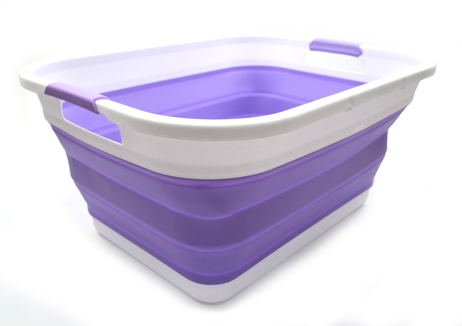 SAMMART Collapsible Plastic Laundry Basket 1, Dark Grey/Black Space Saving Laundry Hamper Foldable Storage Container / Organizer Oval Tub / Basket Portable Washing Tub