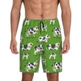 thumbnail image 3 of Lsque Cows With Calfs Green Mens Sleep Pajama Shorts,Short Pajama Pants, Cotton Ultra-Soft Knit-X-Large, 3 of 9