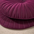 thumbnail image 4 of Velvet 18-Inch Round Decorative Pillow Burgundy for Couch Décor (Set of 2), 4 of 6