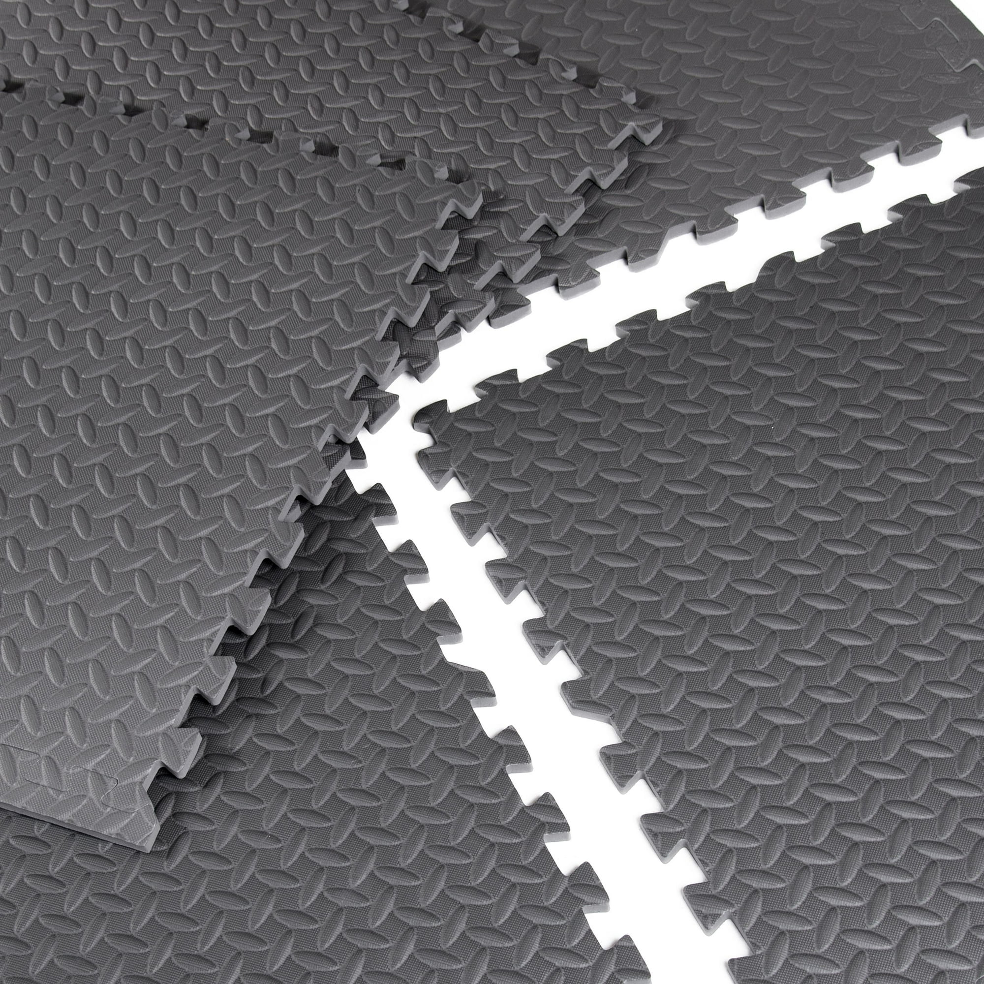 CAP High Density Interlocking Puzzle Mat Set, 12mm Thick EVA Foam Exercise Gym Flooring, Black, 24 Pieces, 83.18 Sq ft