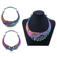 thumbnail image 2 of Collier Déclaration Forme de Dragon Paon à la Mode Collier en Alliage Collier Bavoir pour Femmes, 2 of 10