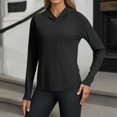 thumbnail image 2 of Women's UPF 50+ Lightweight Athletic Jacket Sun Protection Full Zip Long Sleeve Shirts Hiking Outdoor Pockets Black M, 2 of 6