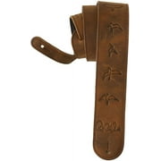 PRS Leather Birds Guitar Strap, Distressed Brown, One Size