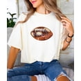 thumbnail image 6 of Ink-Printed Glitter Football Graphic Shirt for Women and Teens Fall Football Season Oversized Tee Ivory Shirt Adult Small, 6 of 7