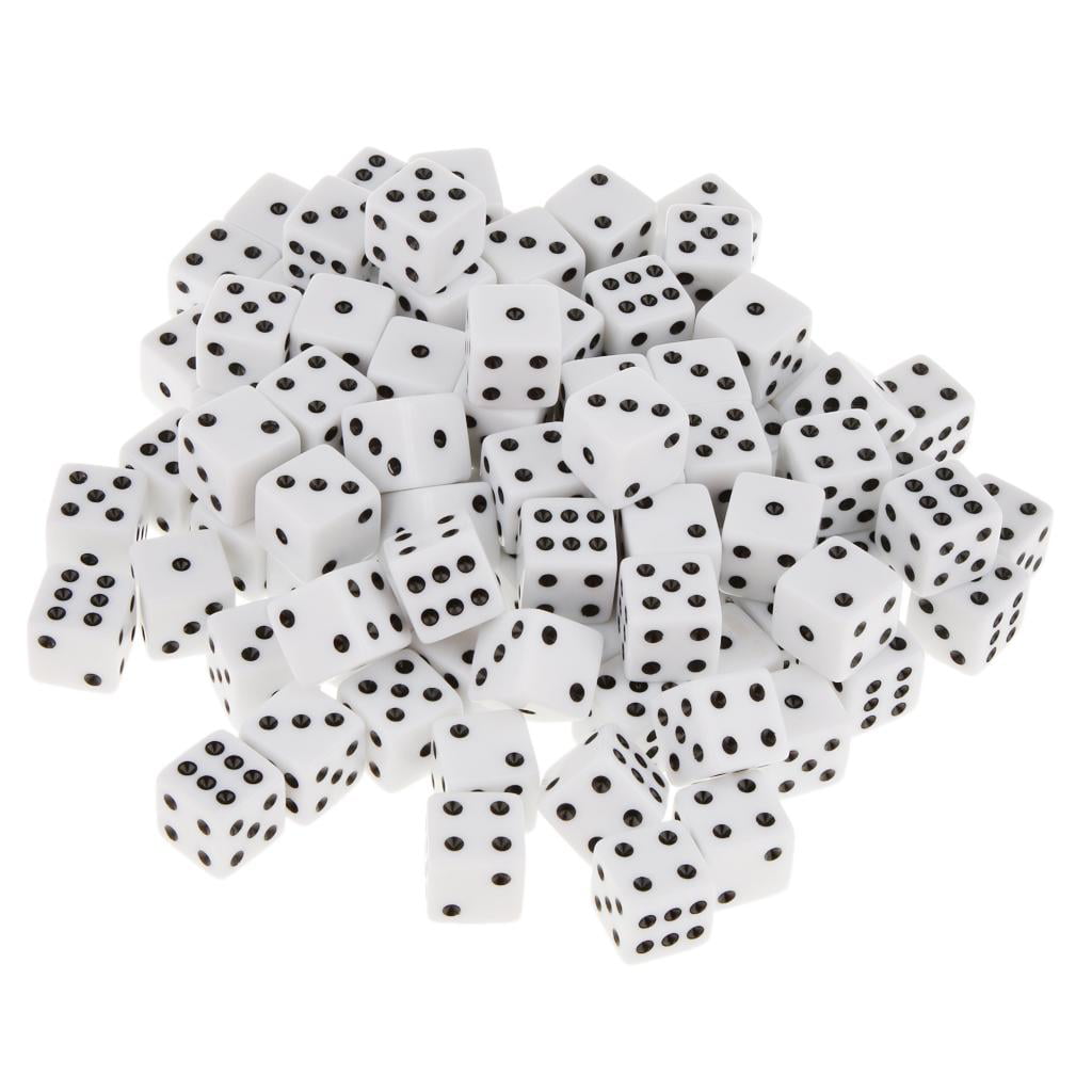 100pcs of Opaque/Translucent Six Sided Spot Dice 16mm D6 RPG Game Dice Wargaming 
