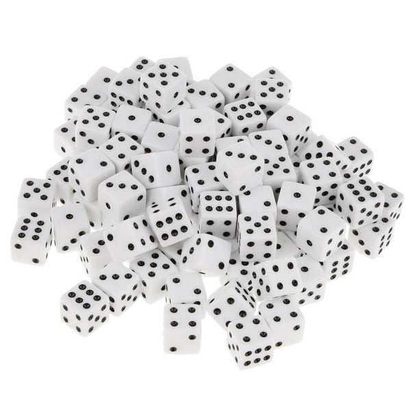 AUSTOR 100 Piezas Dados Negros con Puntos Coloridos de 6 Lados con Esquinas Cuadradas Dados Vienen con una Bolsa de Almacenamiento Gratis