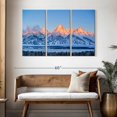thumbnail image 3 of Elephant Stock Frozen Grand Tetons Wall Art - Horizontal Multi Panel Canvas - Living Room Wall Decor - Nature Multi Panel - Orange And Blue Decor - 50" x 32", 3 of 8