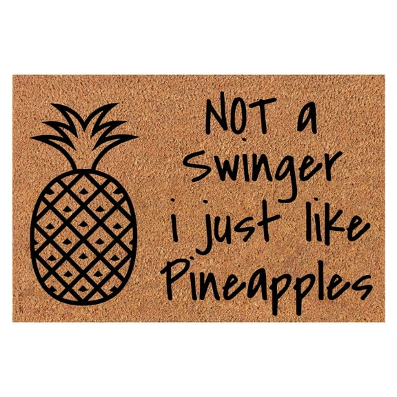 Funny Pineapple Letter Print Doormat with Non Slip Backing Durable Water Resistant Polyester Material for Front Door Porch Outdoor Indoor Kitchen Bathroom Entryway Gift for Home Decor