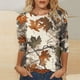 thumbnail image 2 of Mujeres 3/4 Manga Tops Y Blusas de Impresión Cuello Redondo Suéter, Tops de Moda de la Mujer para la Primavera Y el Verano, 2 of 5