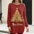 thumbnail image 5 of Women's Round Neck Casual Long Sleeve Plush Christmas Print Dresses for Cozy Holiday Fashion and Everyday Comfort,Gold,3XL, 5 of 5